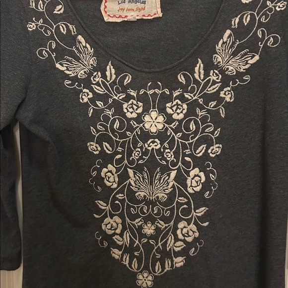 Johnny Was Embroidered M Gray Women's Tunic shirt - Picture 3 of 4